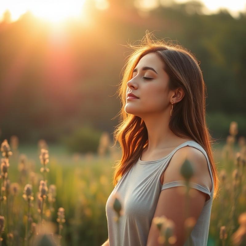 Peaceful healing moment in nature